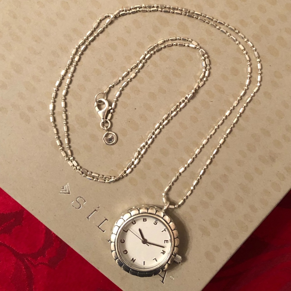 Rare Silpada Incentive Sterling Club Watch Pendant Necklace